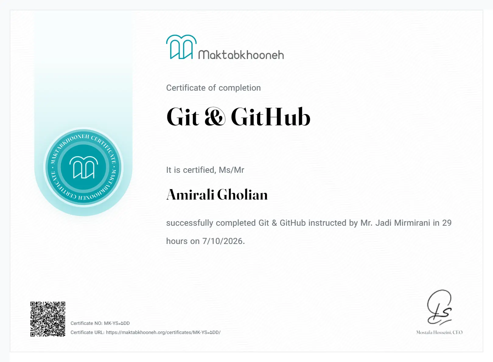 Git & GitHub certificate